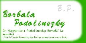 borbala podolinszky business card